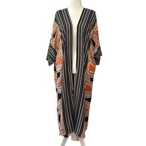ZANZEA | NWT Boho Geometric Longline Open Front Kimono Cardigan – Size L - GWP